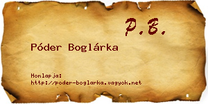 Póder Boglárka névjegykártya